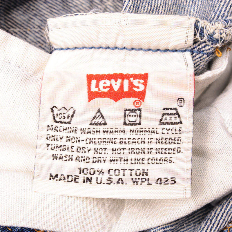 Beautiful Indigo Levis 501 Jeans Made in USA with a medium blue wash.  Size on Tag 28X30  ACTUAL SIZE 28X30  Back Button #544