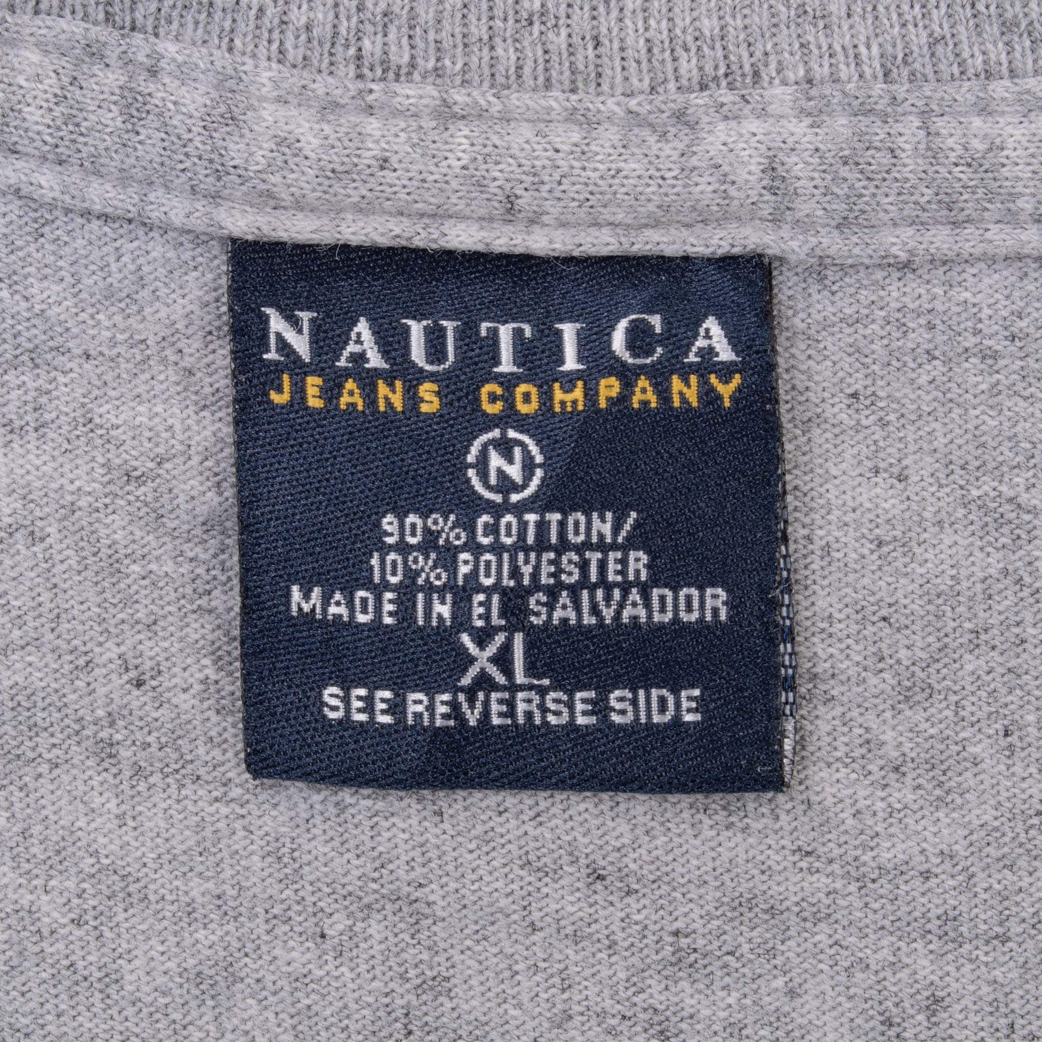 Vintage Nautica Jeans Grey Long Sleeve Tee Shirt 2000S Size XL