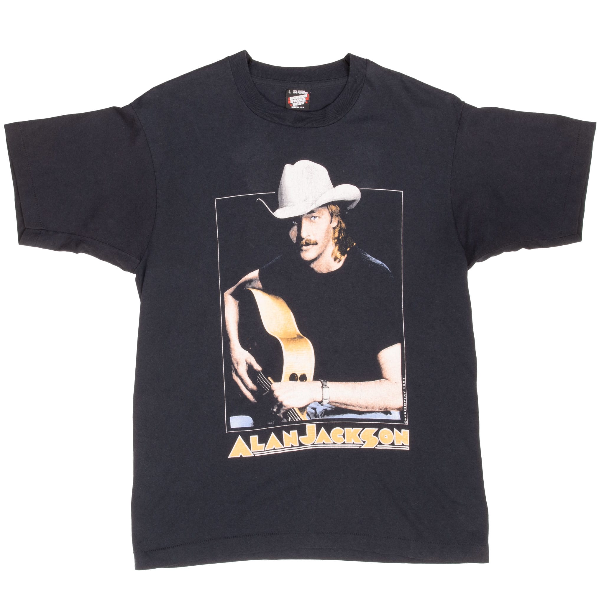 Vintage Alan Jackson Don't Rock The Jukebox Tee Shirt 1991 Medium Made In USA With Single Stitch Sleeves