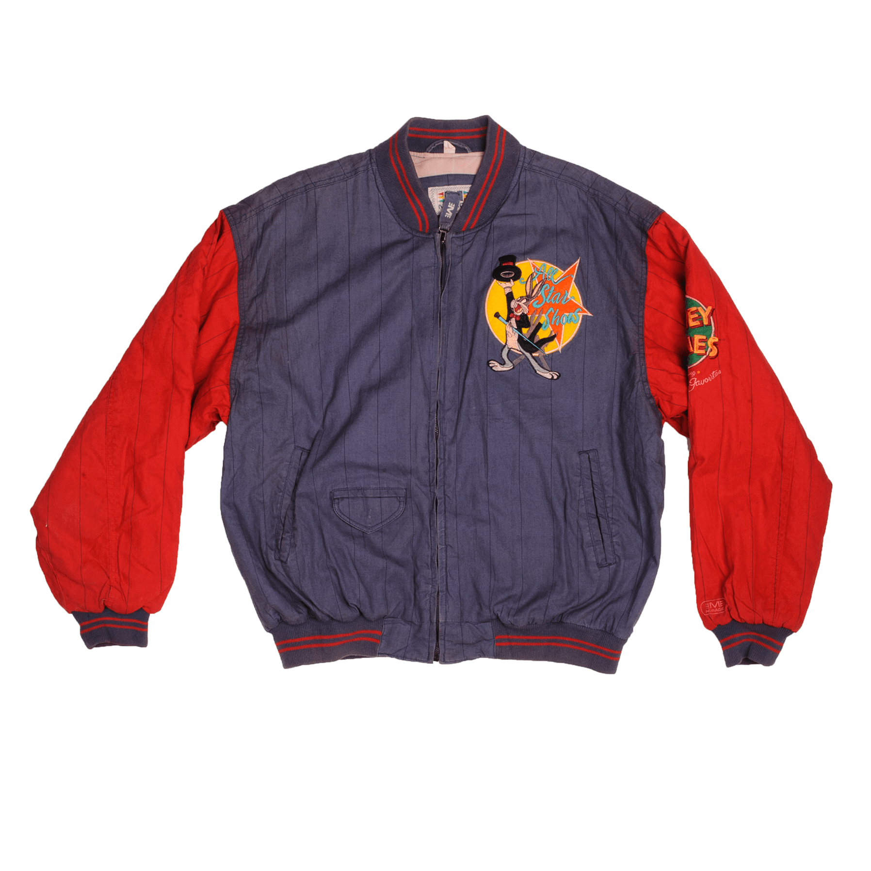 Vintage Warner Bros Looney Tunes All Star Shows Burbank Goes To Broadway Jacket 1993 Size L