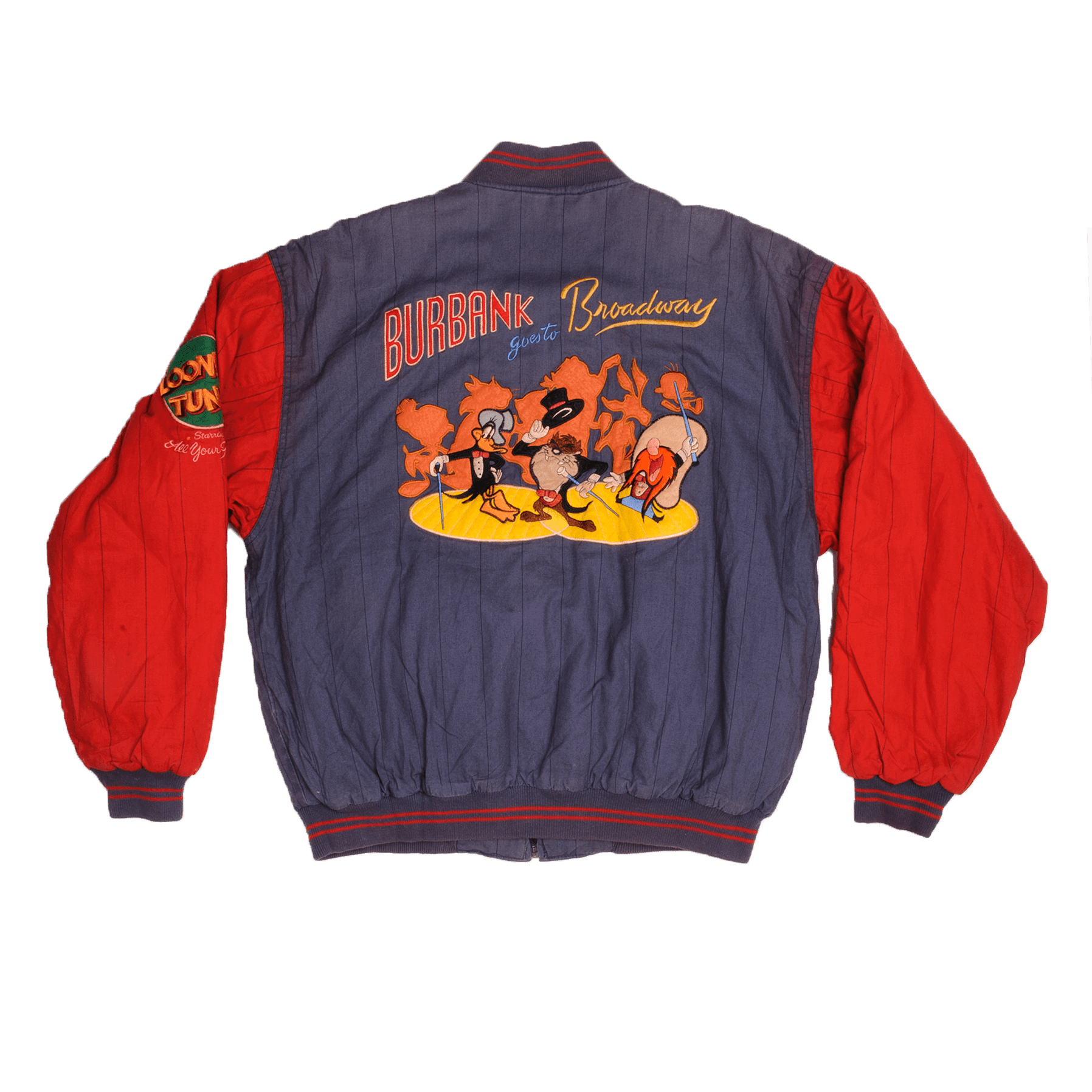 Vintage Warner Bros Looney Tunes All Star Shows Burbank Goes To Broadway Jacket 1993 Size L