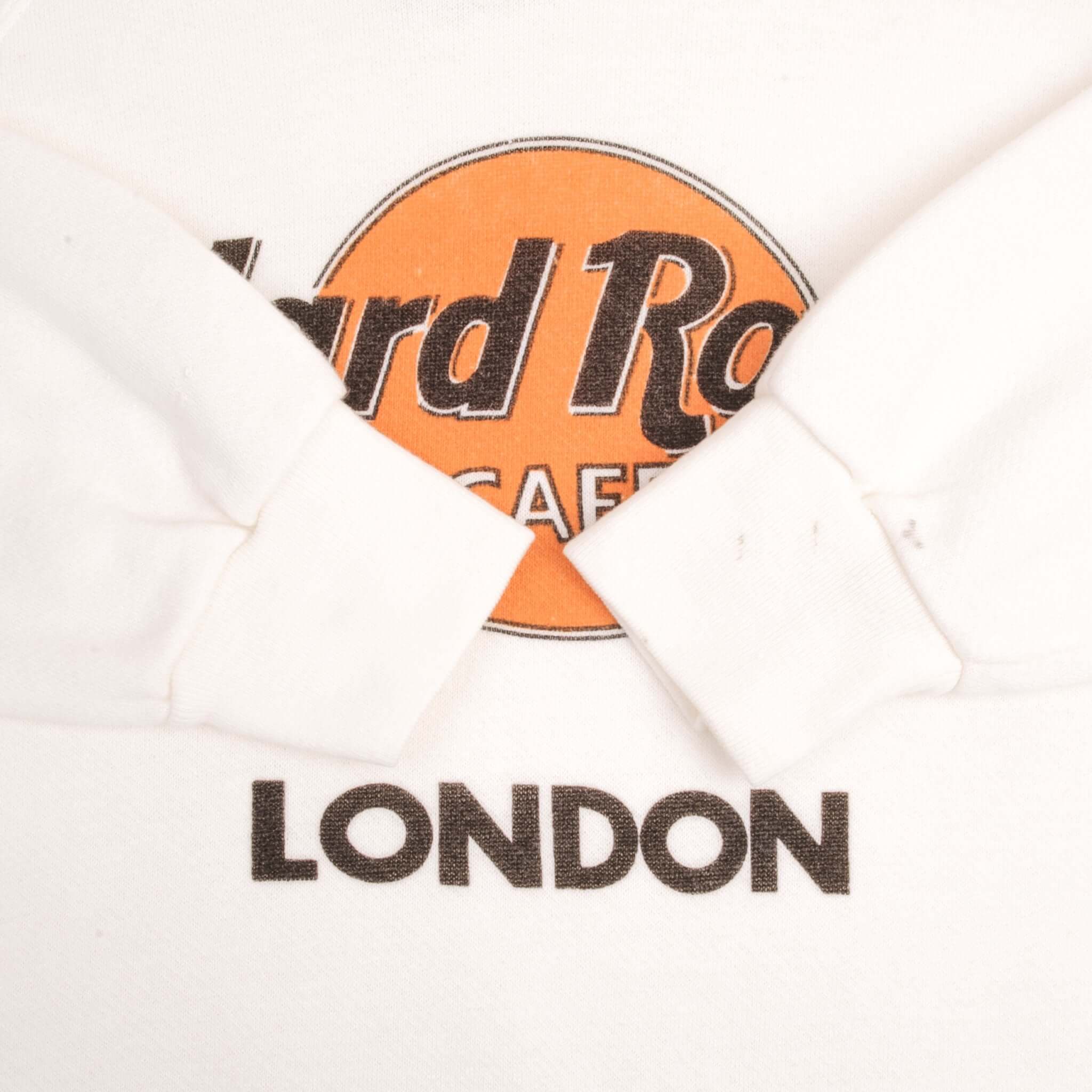 Vintage Hard Rock Cafe London White Sweatshirt 1980S Size Large