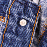 Beautiful Indigo Levis 501 Jeans 1985-1988 Made in USA with a medium blue wash and a nice contrast between light and medium blue.  Size on Tag 29X30  ACTUAL SIZE 29X29  Back Button #653