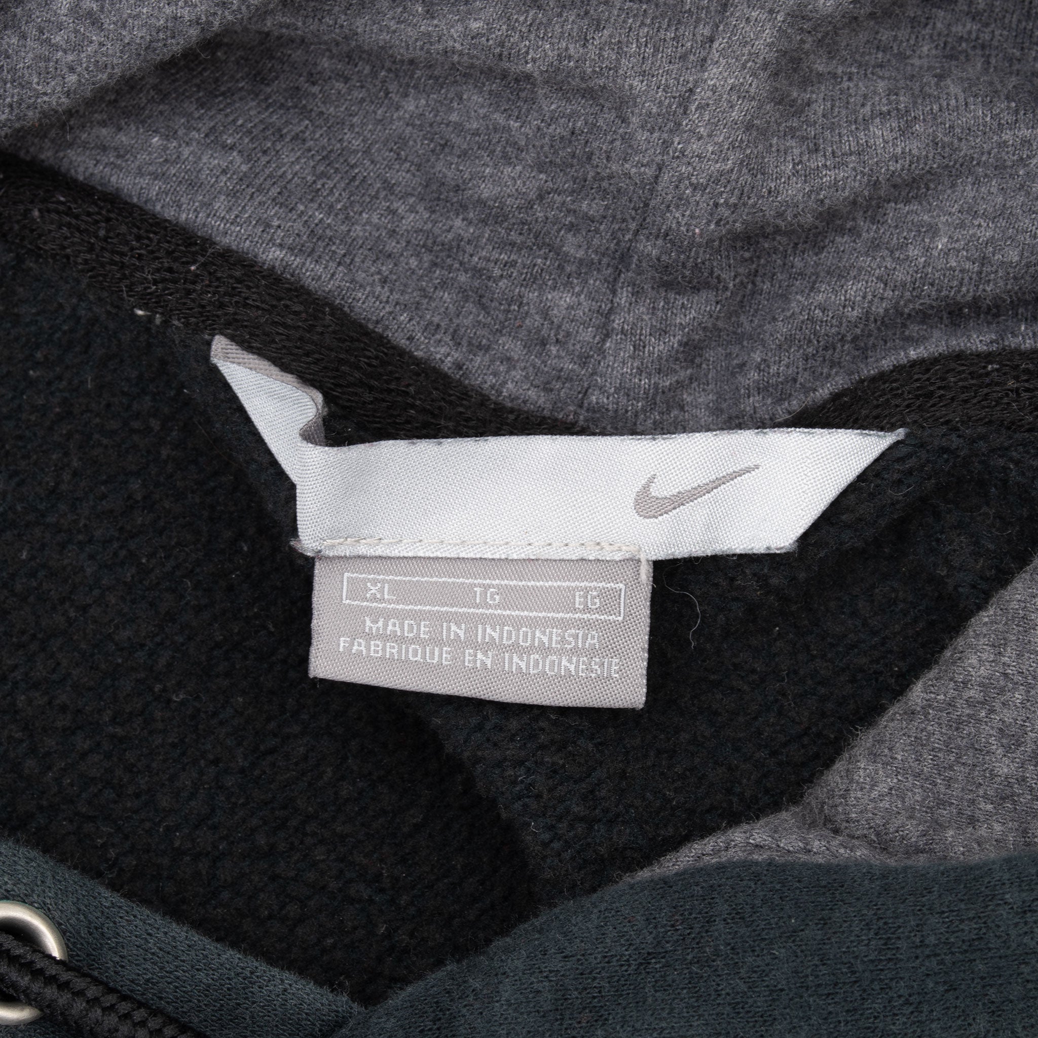 Vintage Nike Classic Swoosh Black Hoodie Sweatshirt 2000S Size XL