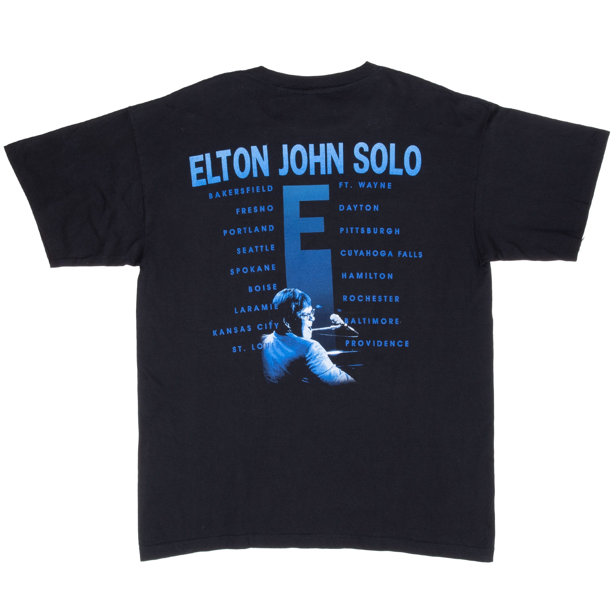 Vintage Elton John Solo 1998 Tee Shirt Size Xl Made In Usa With Single Stitch Sleeves