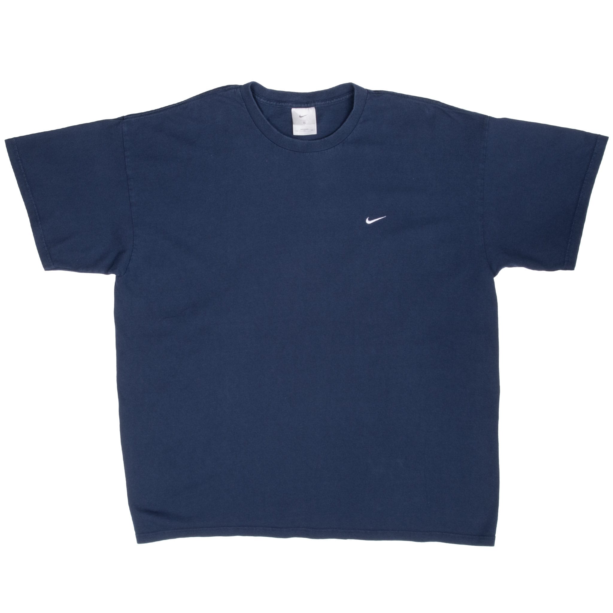 Vintage Nike Classic Swoosh Navy Blue Tee Shirt 2000S Size 2XL Made In USA