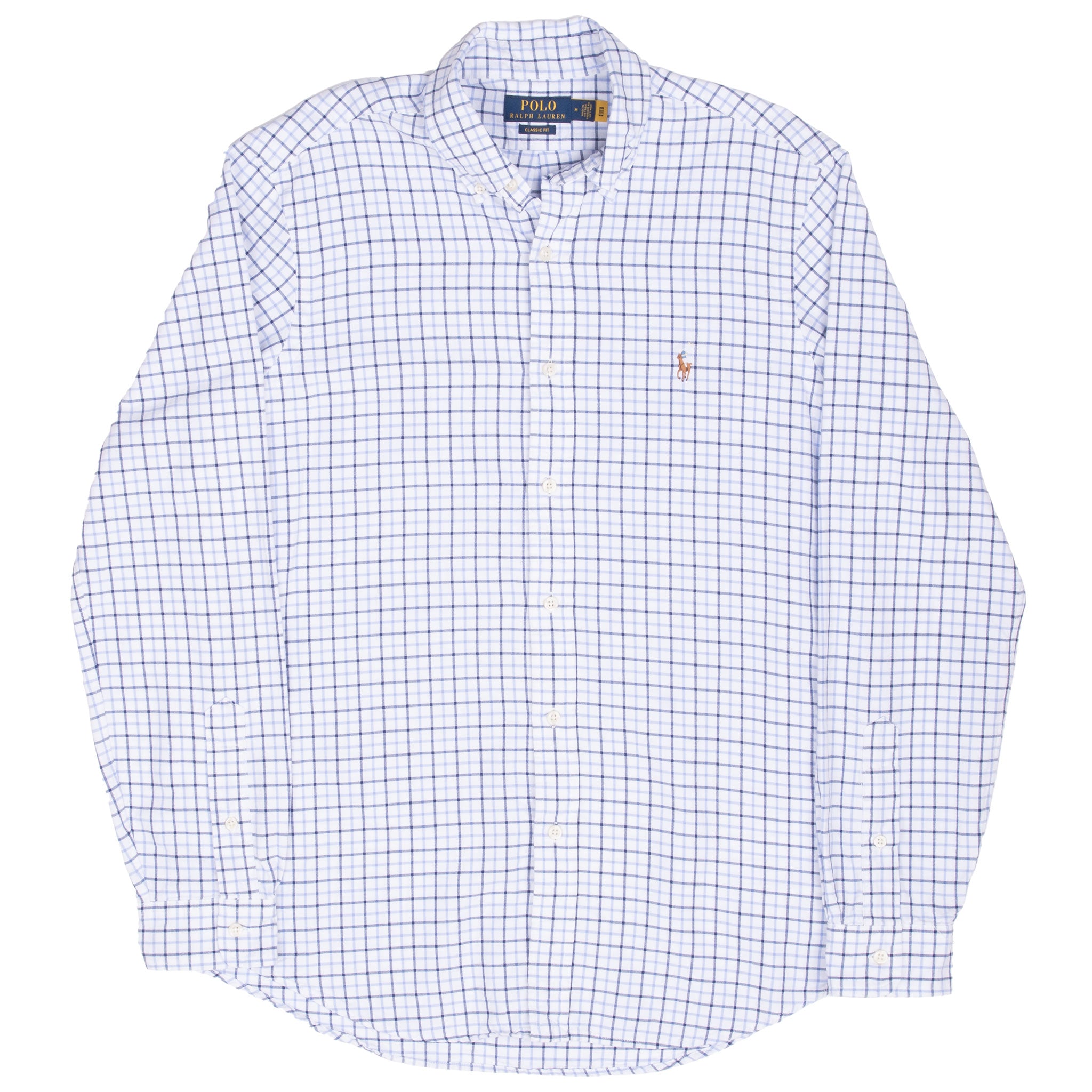 Vintage Ralph Lauren Blue Plaid Shirt Size Medium