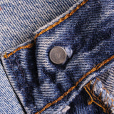Beautiful Indigo Levis 501 Jeans 1985-1988 Made in USA with a medium blue wash and a nice contrast of light and medium blue and some nice whiskers.  Size on Tag 30X32  ACTUAL SIZE 30X30  Back Button #524