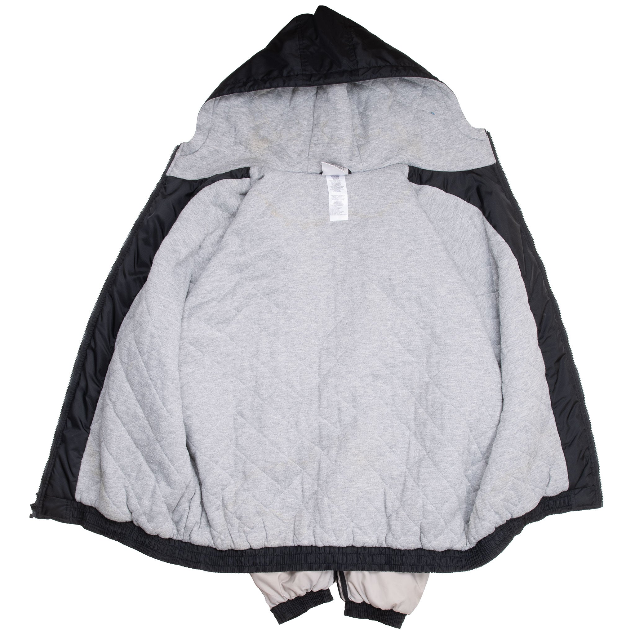 Vintage Adidas Black Heavy Windbreaker Hooded Jacket 2000S Size XL