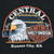 Back print detail with bald eagle, Harley-Davidson shield, and Central Kansas City, KS text