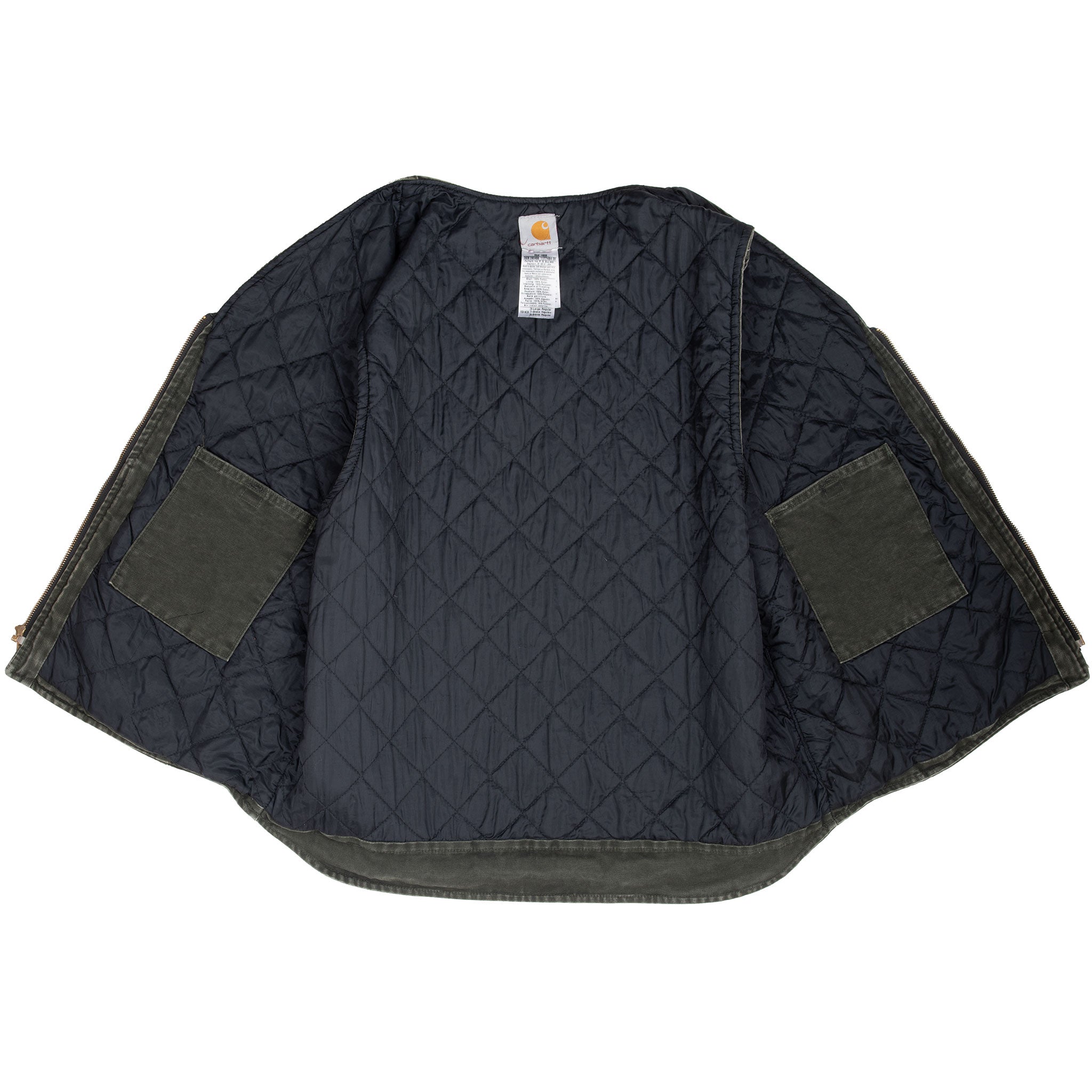 Vintage Carhartt Quilted Lined Green Vest Jacket Size XL V23Mos