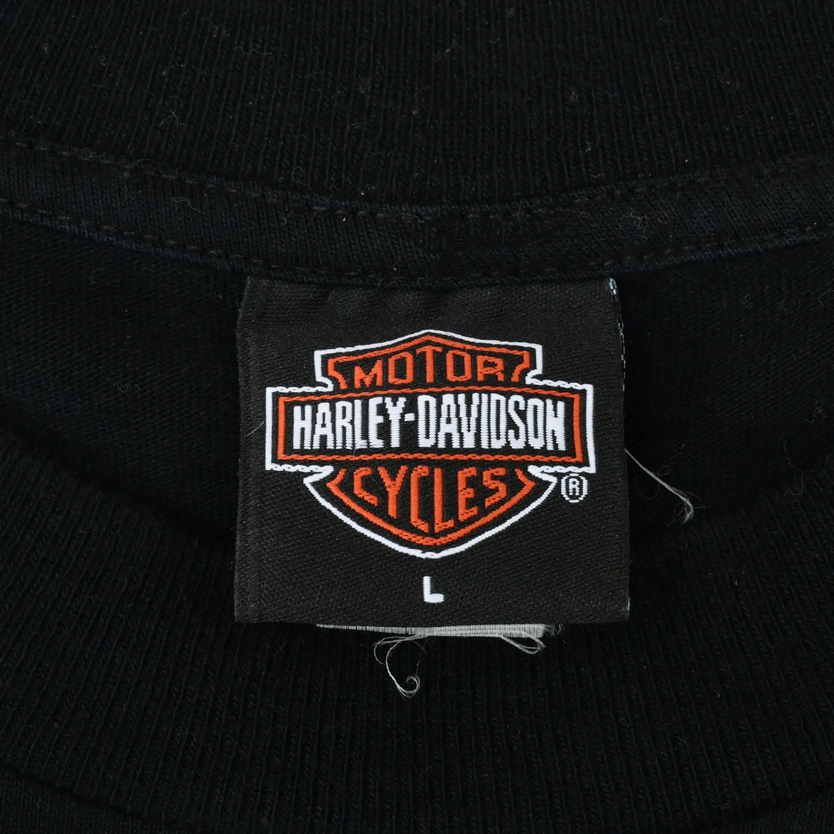 Harley-Davidson Motor Cycles neck label marked size L