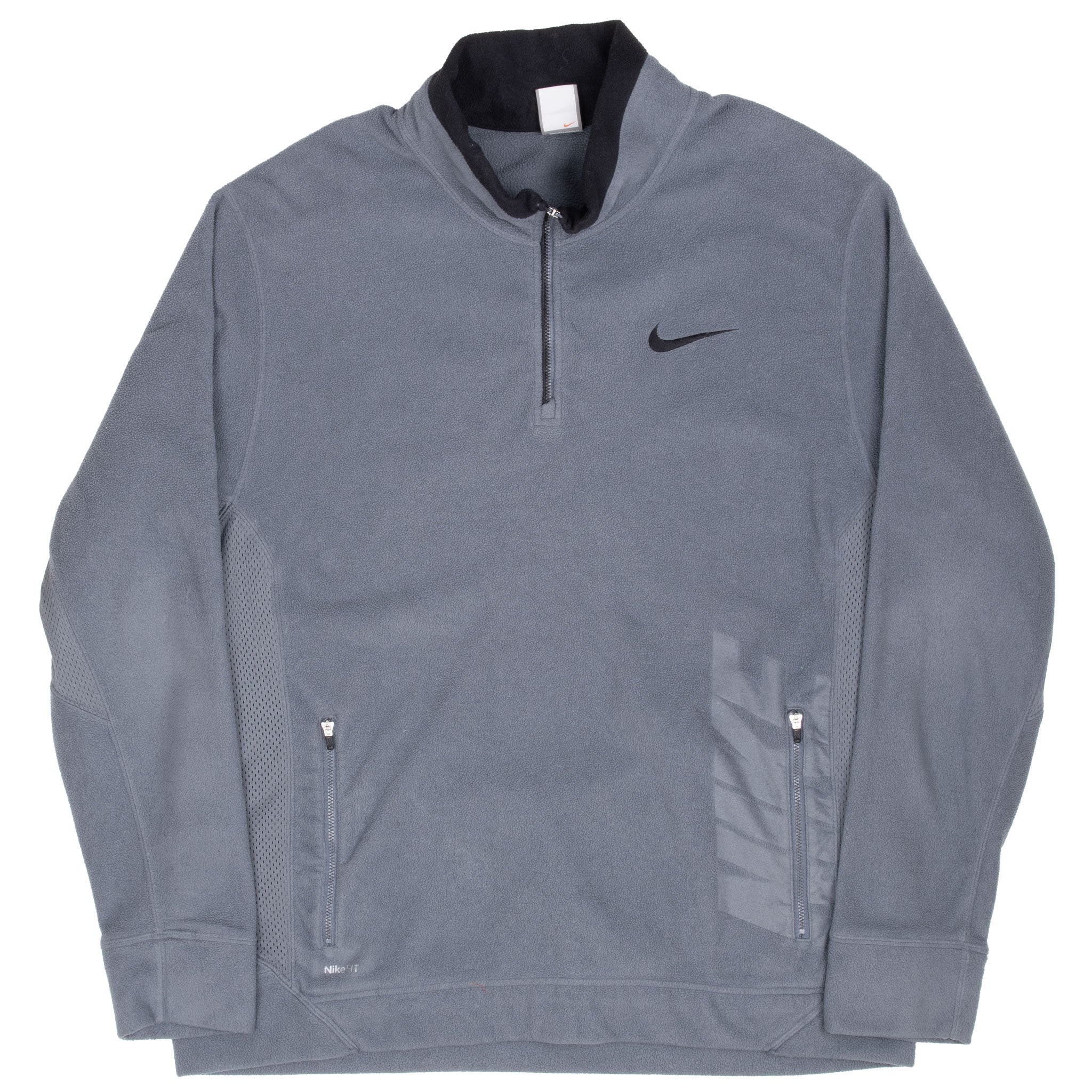 Vintage Nike Classic Swoosh Dark Grey Fleece Jacket 2000S Size XL