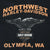Back print detail with Northwest Harley-Davidson eagle graphic and Olympia, WA text