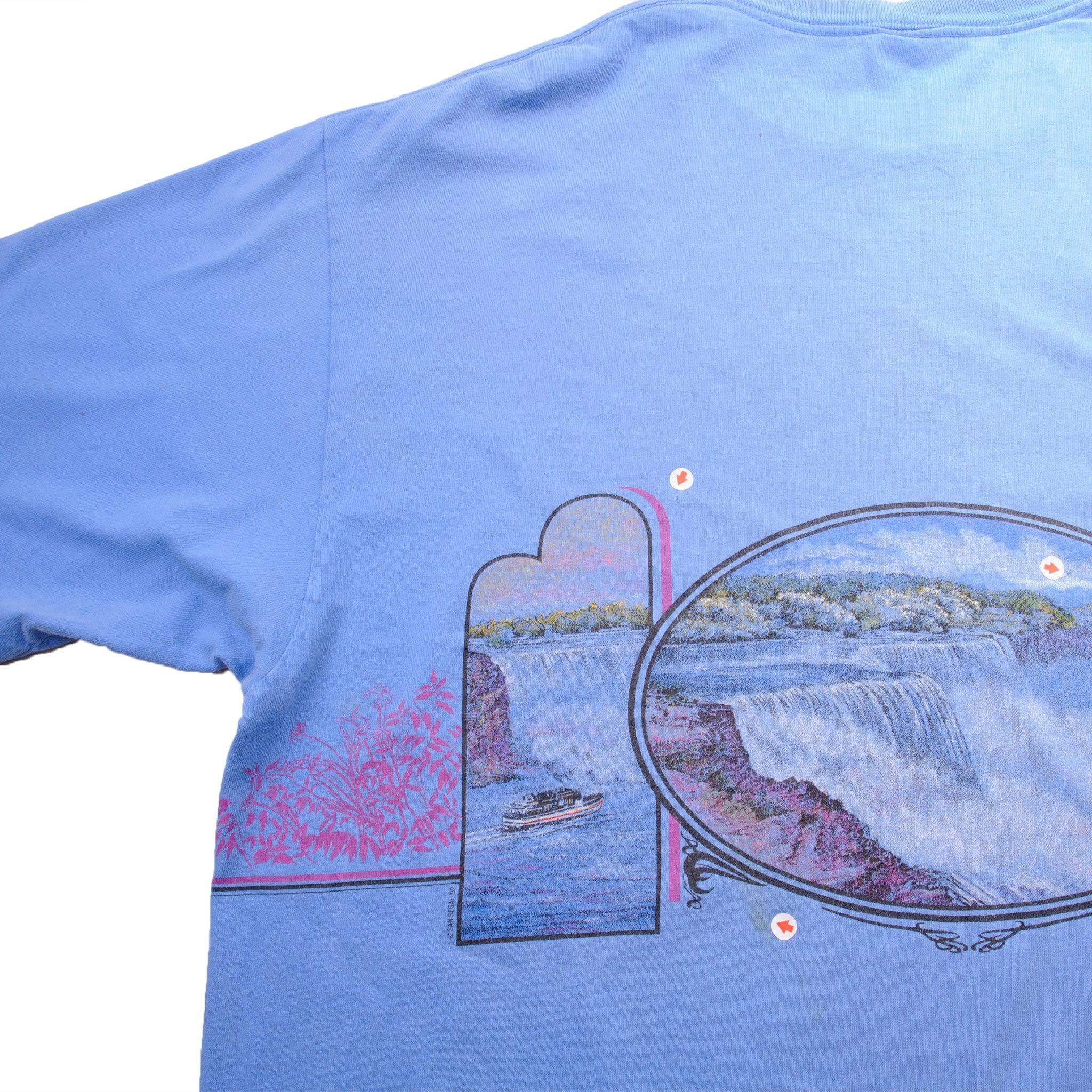 VINTAGE NIAGARA FALLS ALL OVER PRINT SOUVENIR TEE SHIRT 1992 SIZE XL