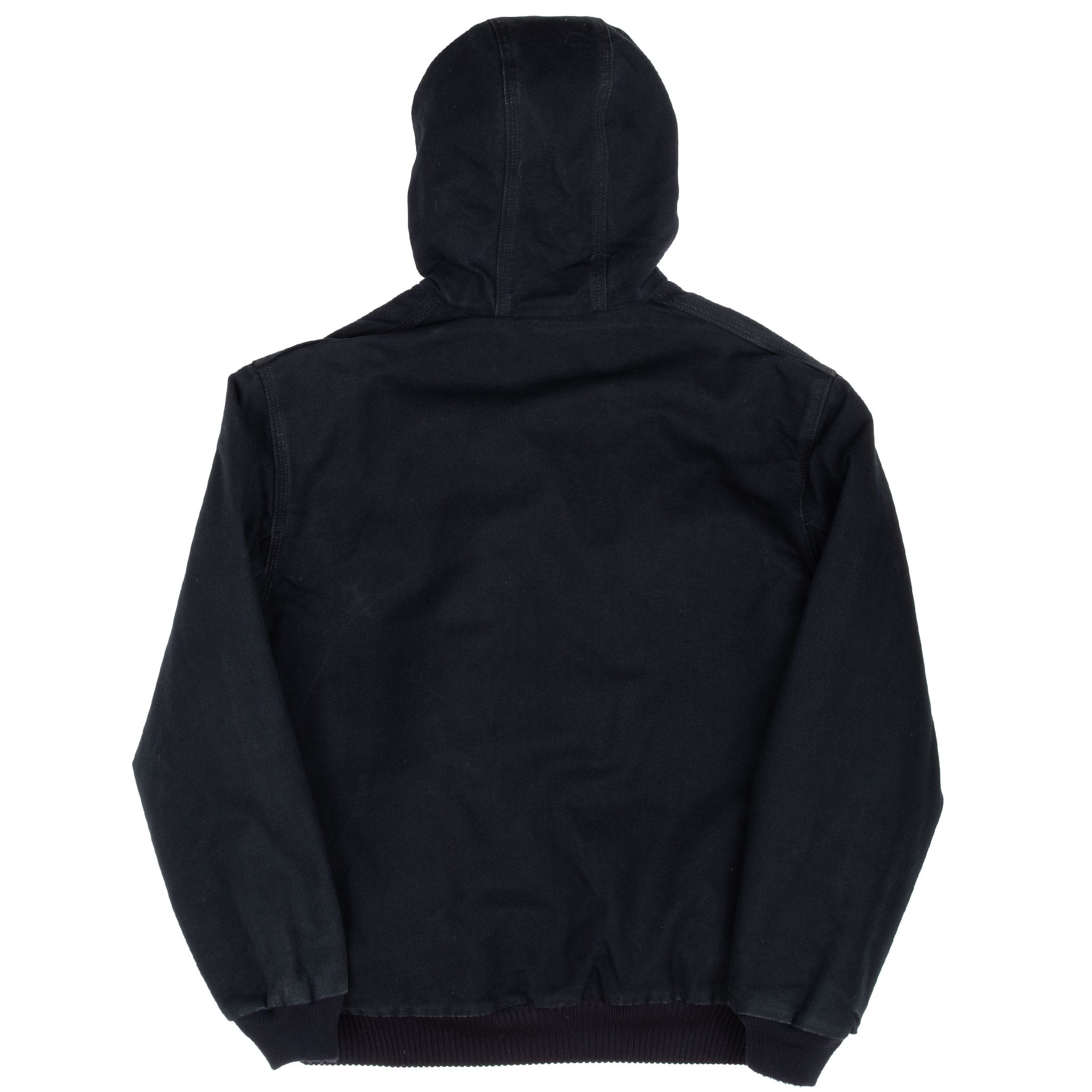 Vintage Carhartt Black Hooded Active Jacket J140Blk 2010 Size Medium Made In Usa