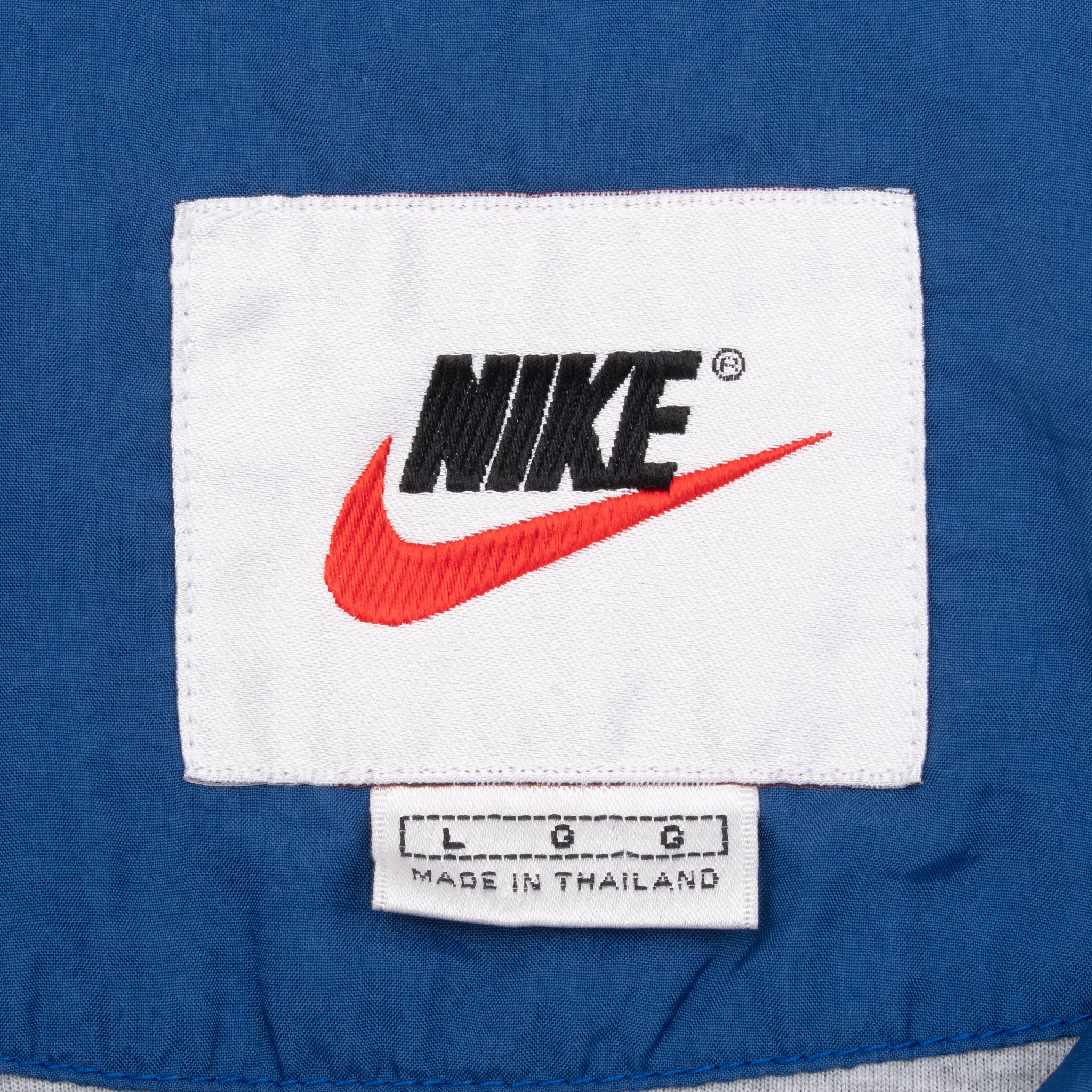 Vintage Nike Big Swoosh Blue Windbreaker Jacket 1990S Size Large