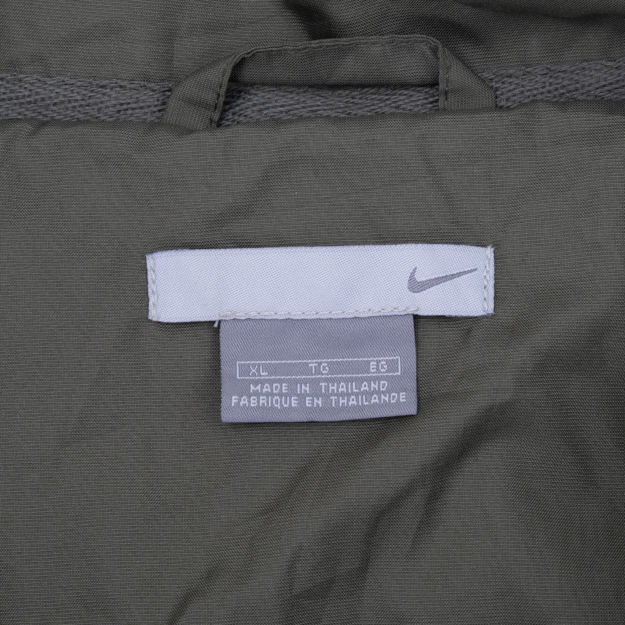 Vintage Nike Classic Swoosh Green Khaki Windbreaker Jacket 1990S Size XL