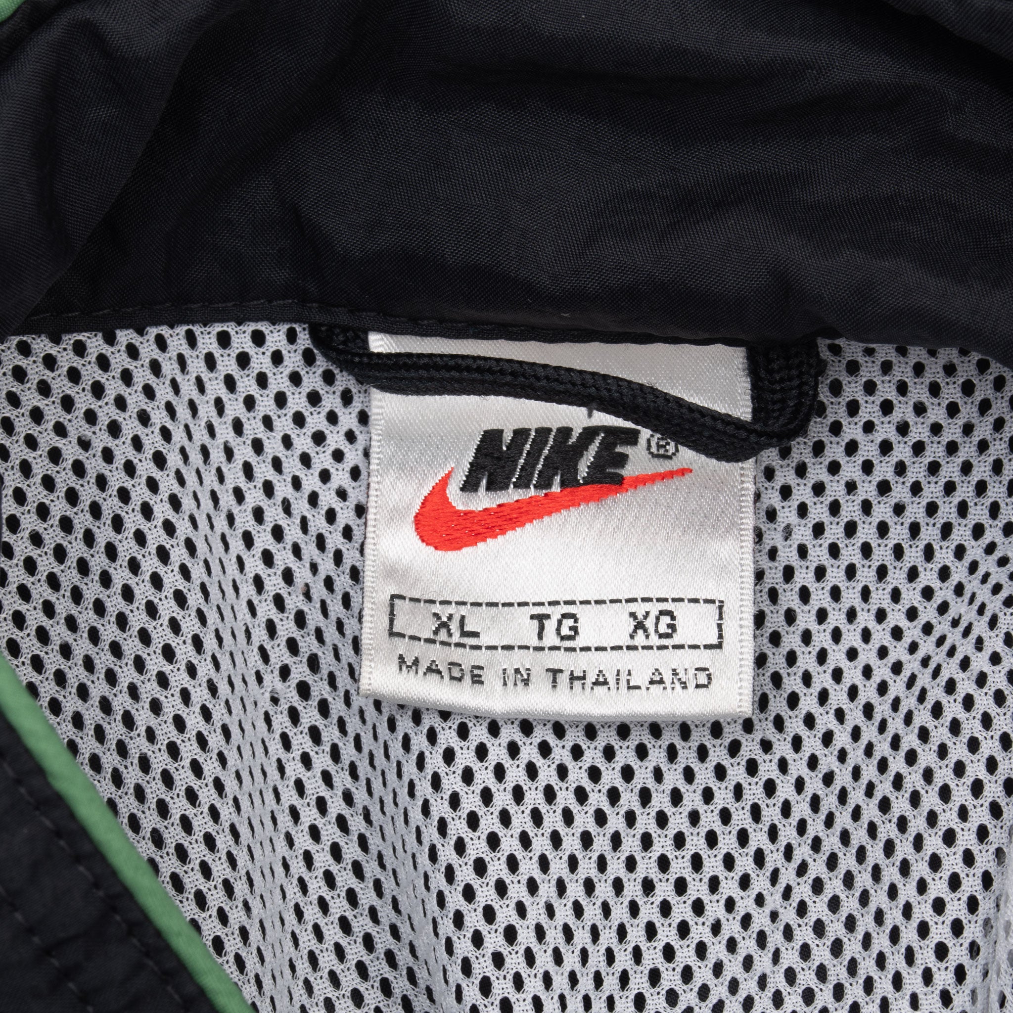 Vintage Nike Big Swoosh Black Windbreaker Jacket 1990S Size XL