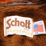 Vintage Schott Nyc Bomber Leather Jacket 1970S 1980S Size 38 Made In Usa 