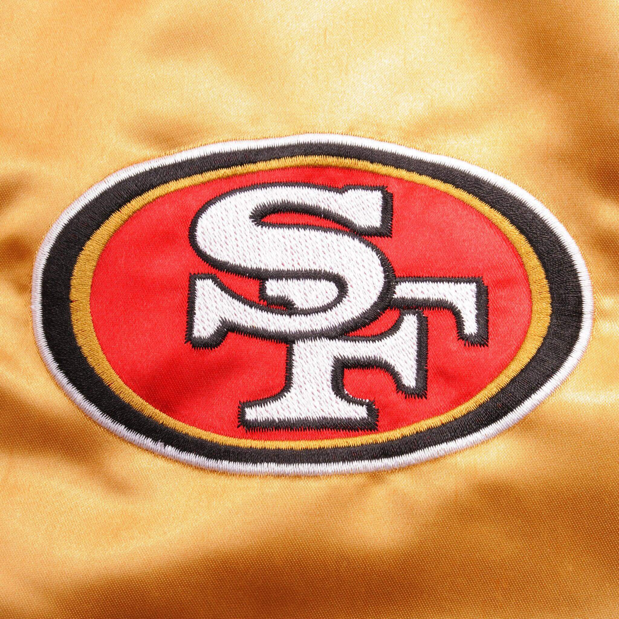Vintage Golden National Football League San Francisco SF Forty Niners 49ers Bomber Jacket Size XLarge