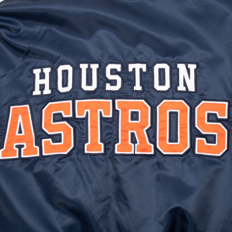 Vintage Mlb Houston Astros Starter Satin Bomber Jacket 1990S Size Large