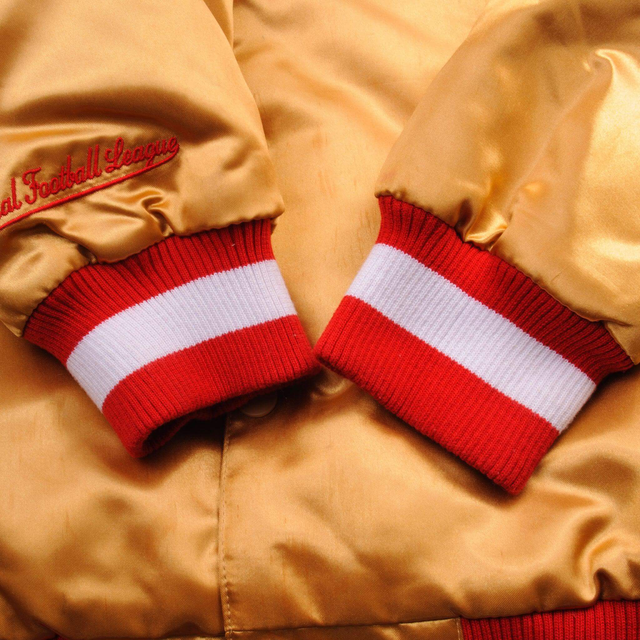 Vintage Golden National Football League San Francisco SF Forty Niners 49ers Bomber Jacket Size XLarge
