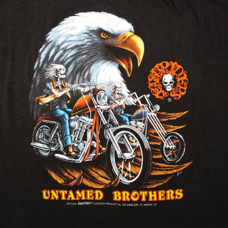 Vintage 3D Emblem Easyriders Tee Shirt Size Small Made In USA with single stitch sleeves.