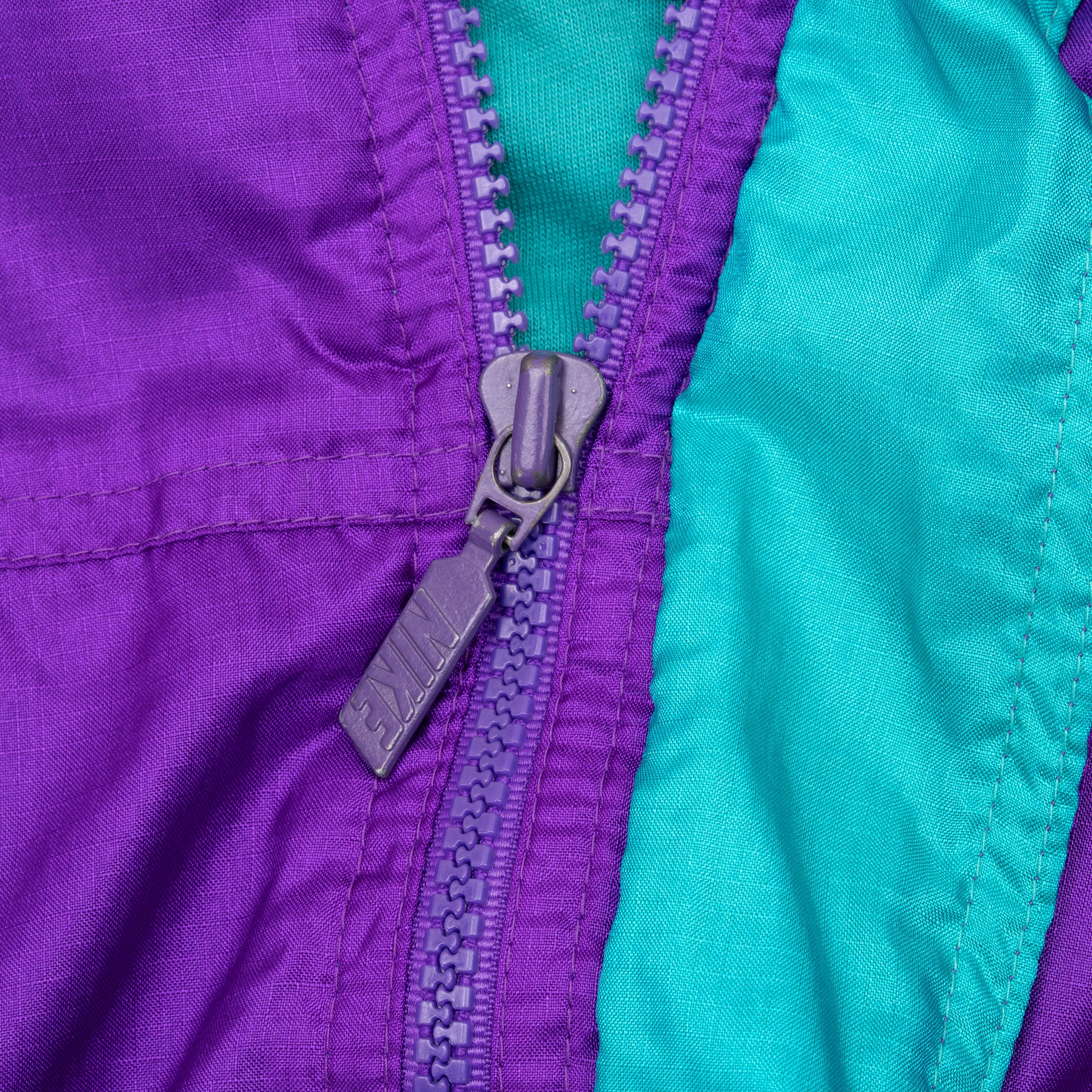 Vintage Nike Swoosh Purple Neon Windbreaker Jacket Late 1980S Size Large