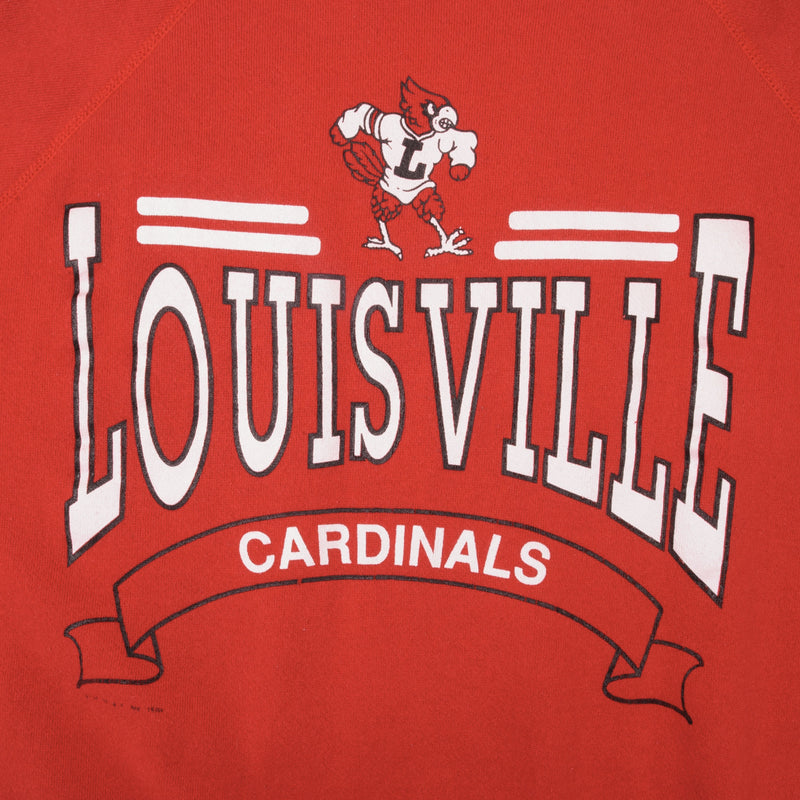 Vintage Louisville Cardinals Hoodie Sweatshirt Big Logo 