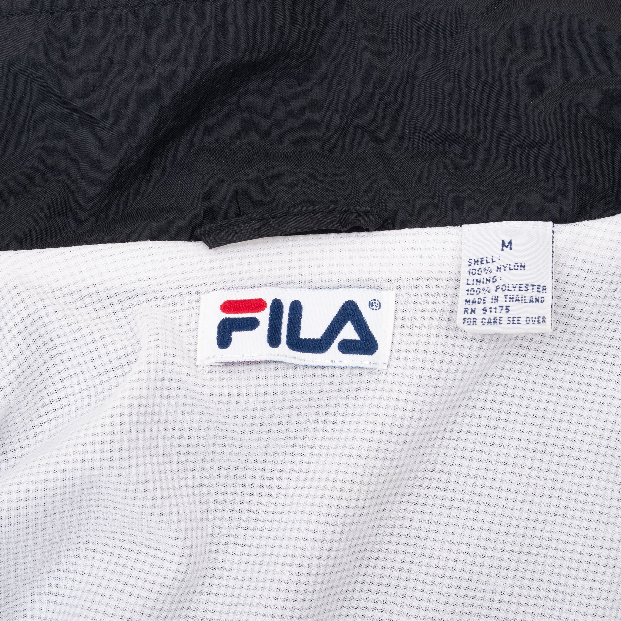 Vintage Fila Black Windbreaker Jacket 1990S Size Medium