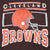 Close-up of Cleveland Browns orange helmet front print