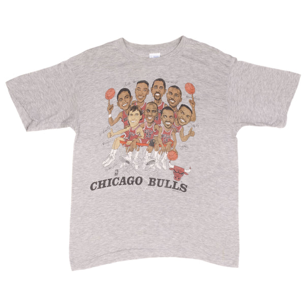 Vintage Chicago Bulls Hoopla 1980s Tee Shirt Size Medium Made In USA With Single Stitch Sleeves