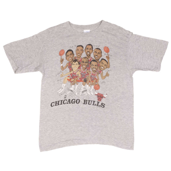 Vintage Chicago Bulls Hoopla 1980s Tee Shirt Size Medium Made In USA With Single Stitch Sleeves