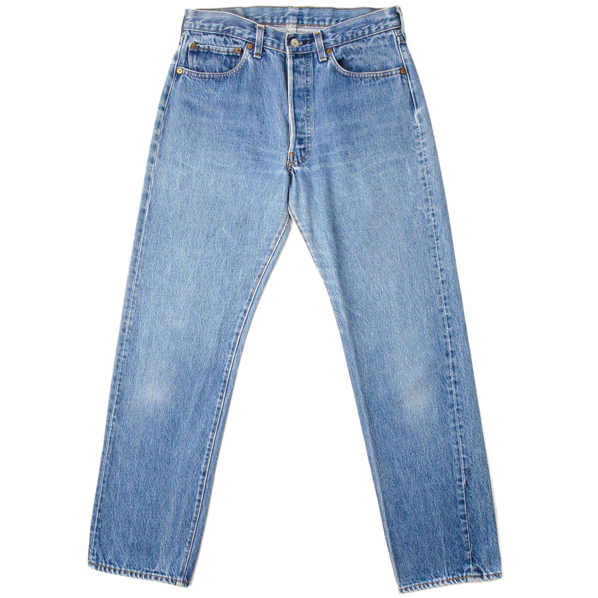 Beautiful Indigo Levis 501 Jeans from 1984 to 1985 Made in USA with a light blue wash and some nice whiskers.  Size 31x30  Back Button #558