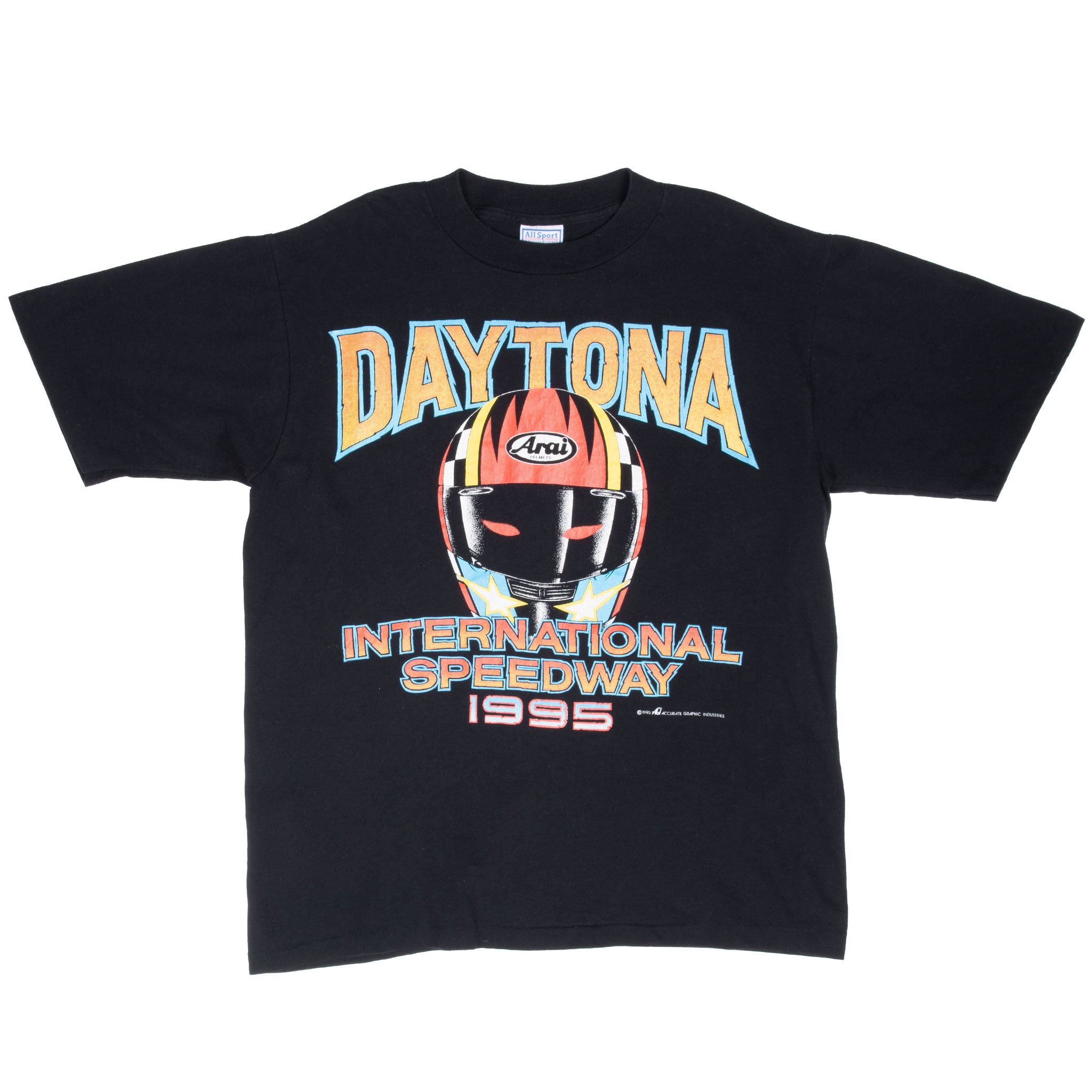 Vintage Nascar Daytona International Speedway 1995 Tee Shirt Large Made In Usa With Single Stitch Sleeves