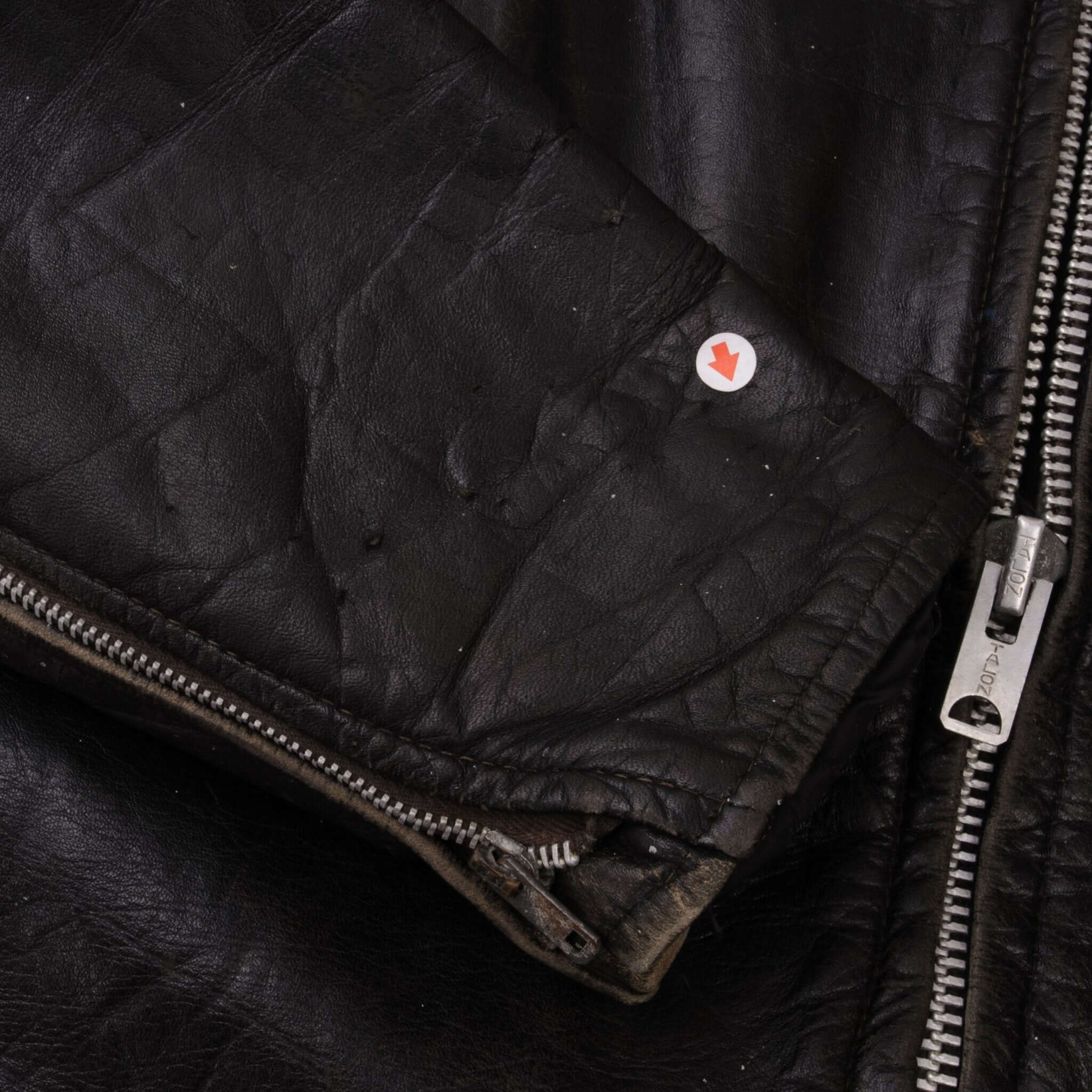 VINTAGE STEER HIDE LEATHER JACKET SIZE XL 1960s