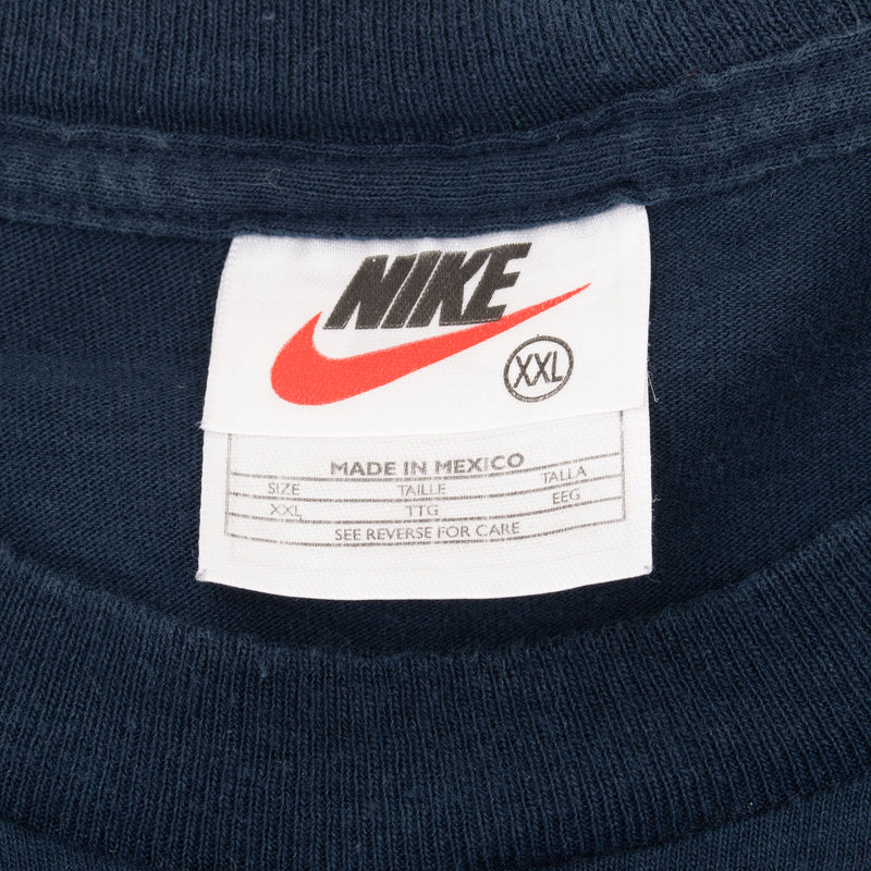 Vintage Nike Performance Athletic Spellout Blue Tee Shirt 1990S Size 2XL