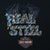 Close-up of Real Steel chest print with engine design and Harley-Davidson logo