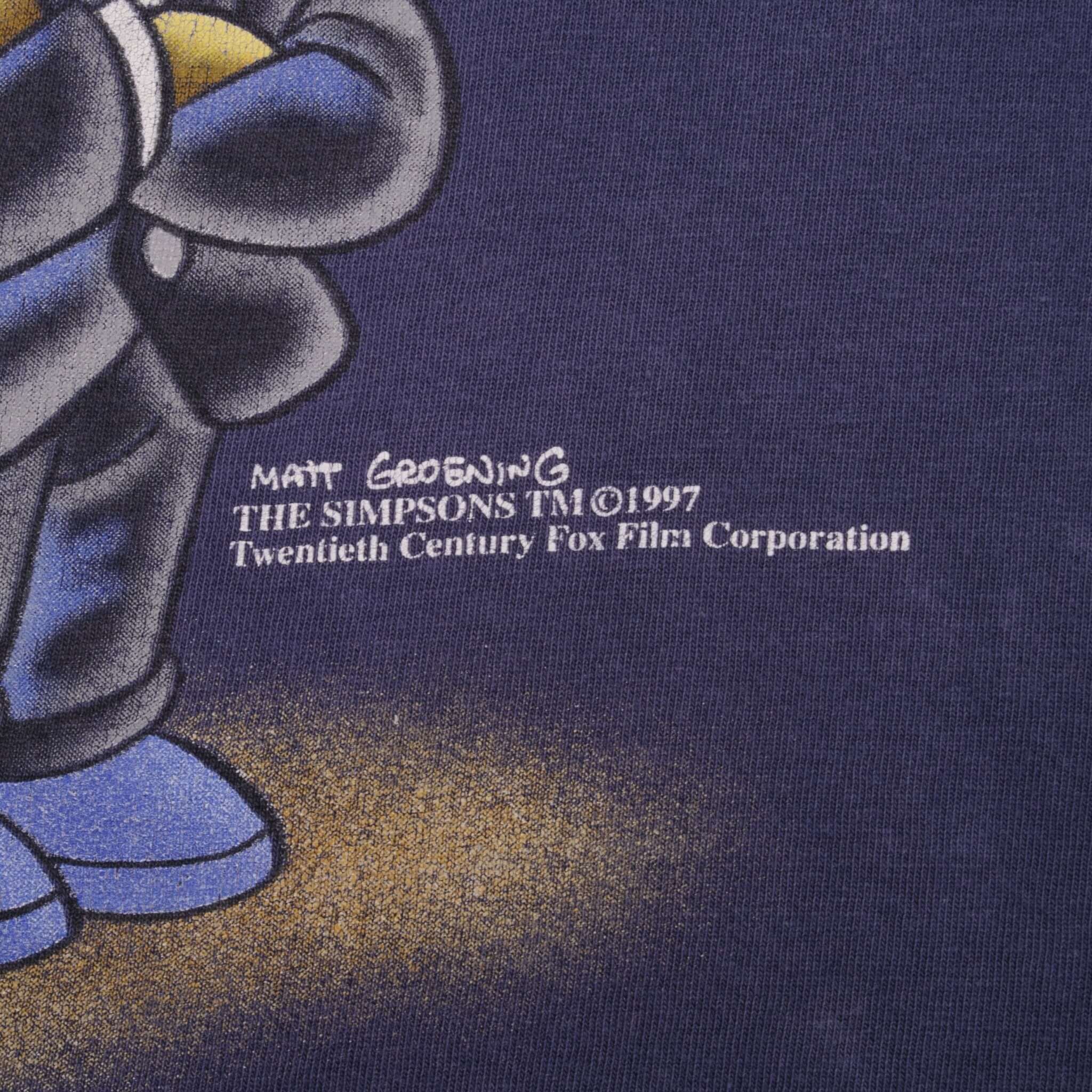 Vintage The Simpsons Homer And Bart Tee Shirt 1997 Size XL