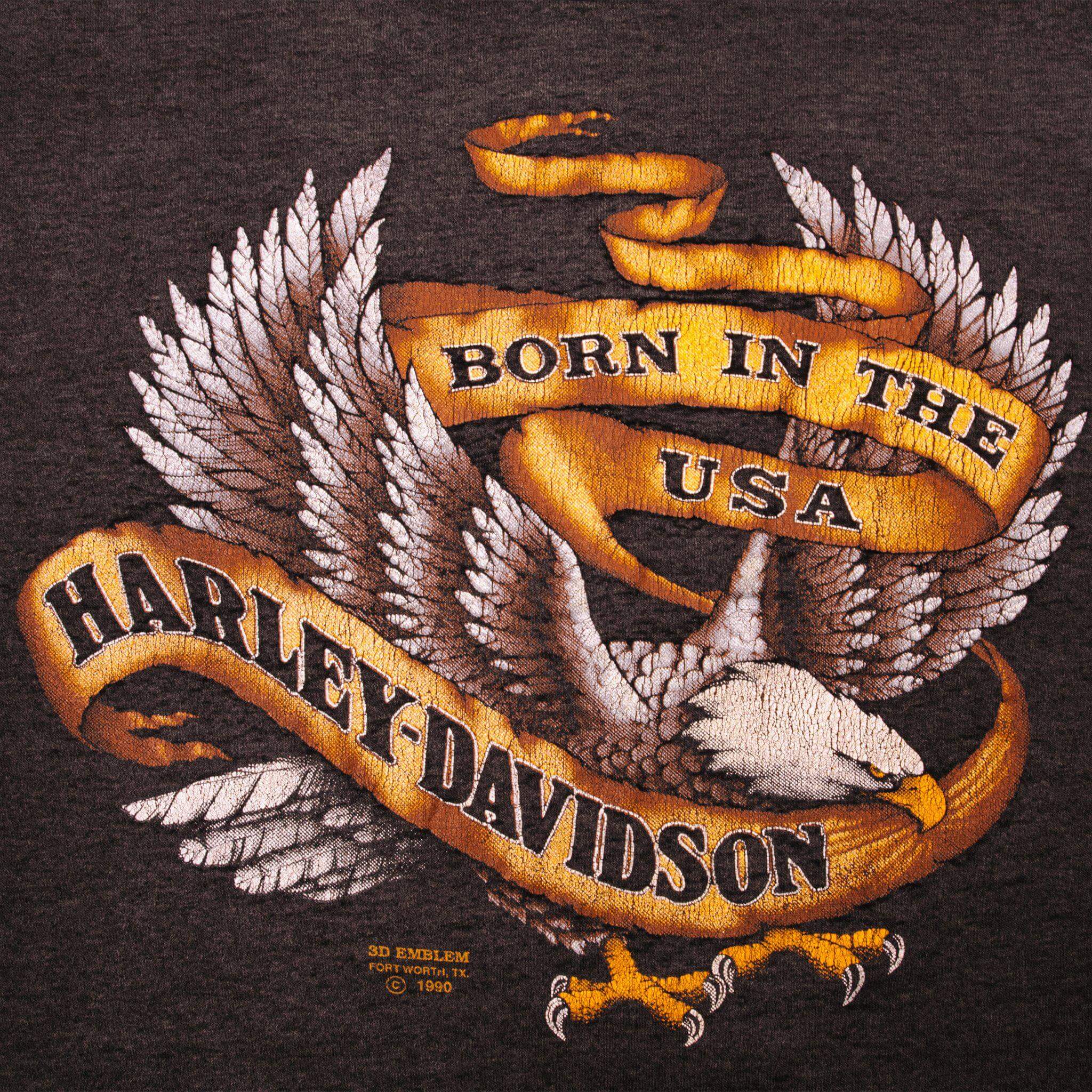 VINTAGE 3D EMBLEM HARLEY DAVIDSON TEE SHIRT 1990 SIZE XL MADE IN USA
