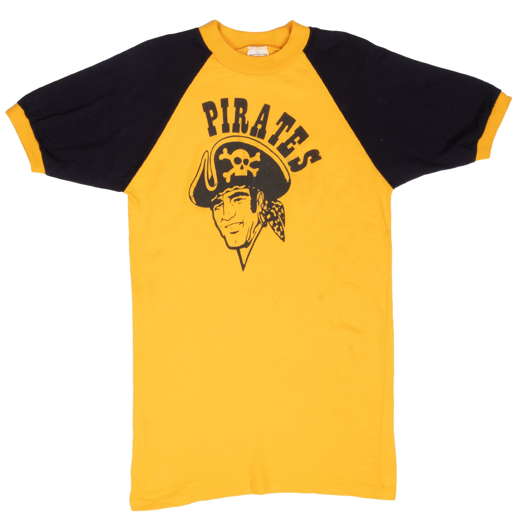 VINTAGE MLB PITTSBURGH PIRATES RAGLAN TEE SHIRT 1970S SMALL