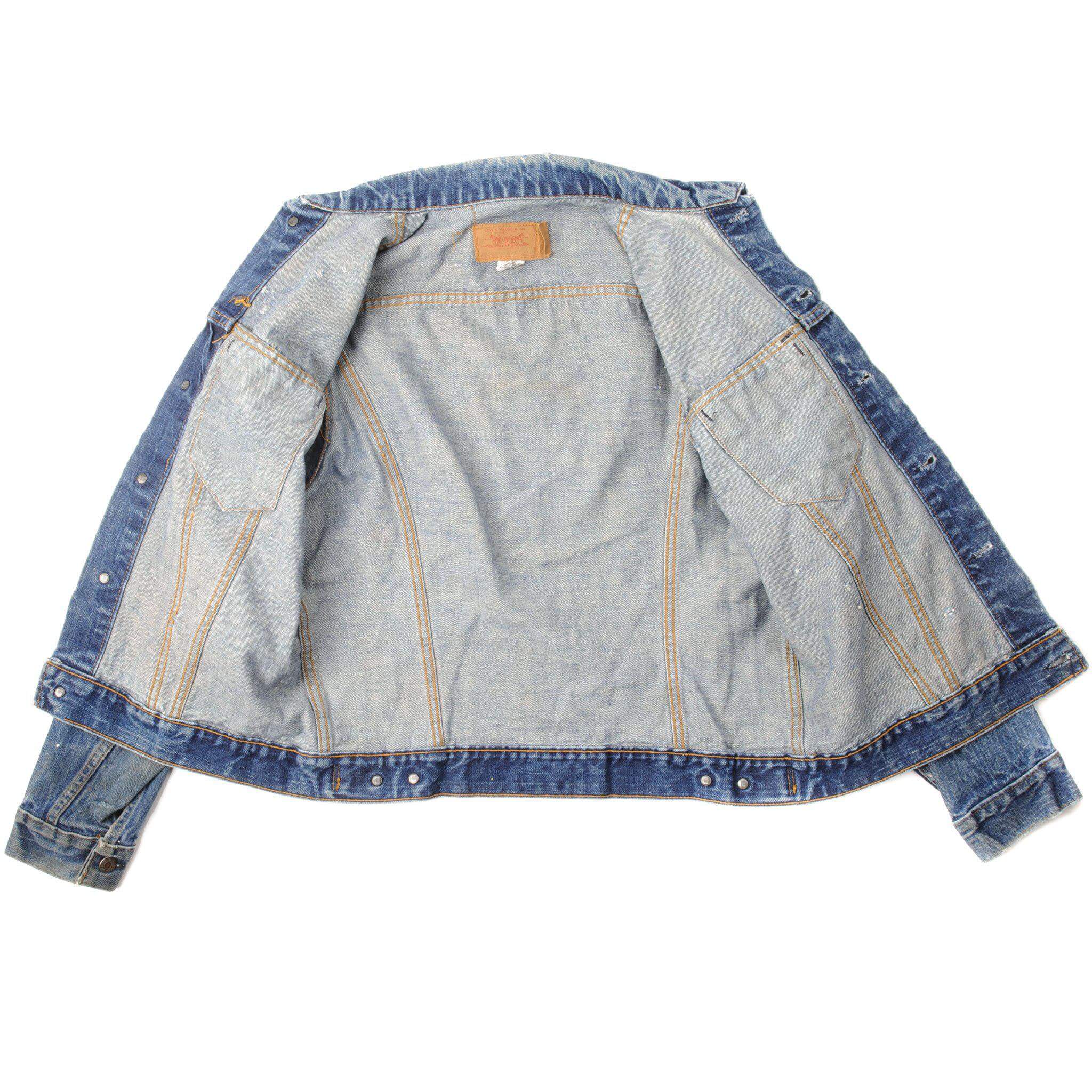 VINTAGE LEVIS TYPE 3 JACKET 2 POCKETS SINGLE STITCH SIZE 42 MADE IN USA