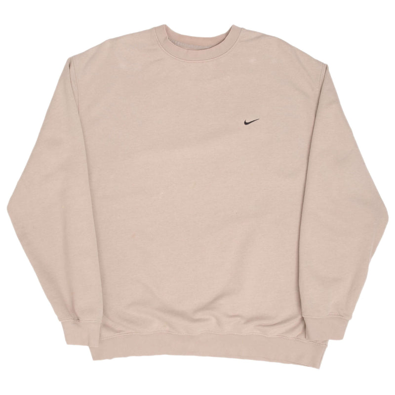 VINTAGE NIKE CLASSIC SWOOSH BEIGE SWEATSHIRT 2000S SIZE 2XL