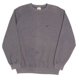Vintage Nike Classic Swoosh Dark Gray Crewneck Sweatshirt 2000S Size Medium Made In USA