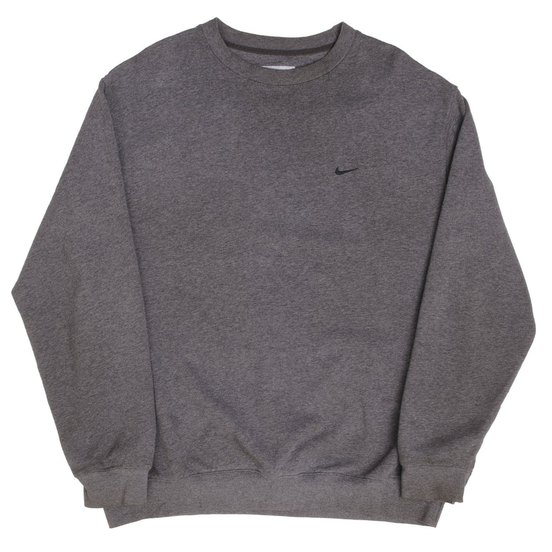Vintage Nike Classic Swoosh Dark Gray Crewneck Sweatshirt 2000S Size XL
