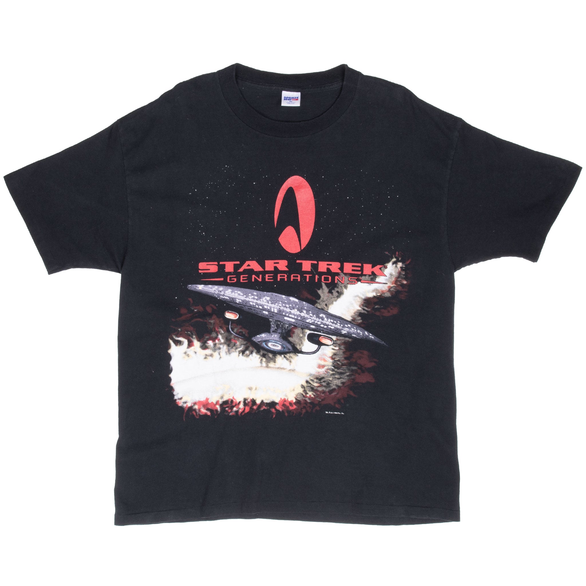 Vintage Star Trek Generations Tee Shirt 1994 Size XL With Single Stitch Sleeves.