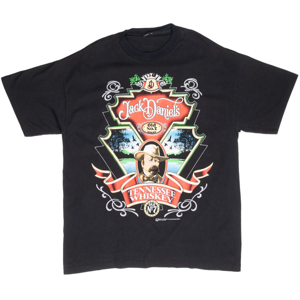 Vintage Jack Daniels Tennessee Whiskey Tee Shirt 1990S Size XL With Single Stitch Sleeves