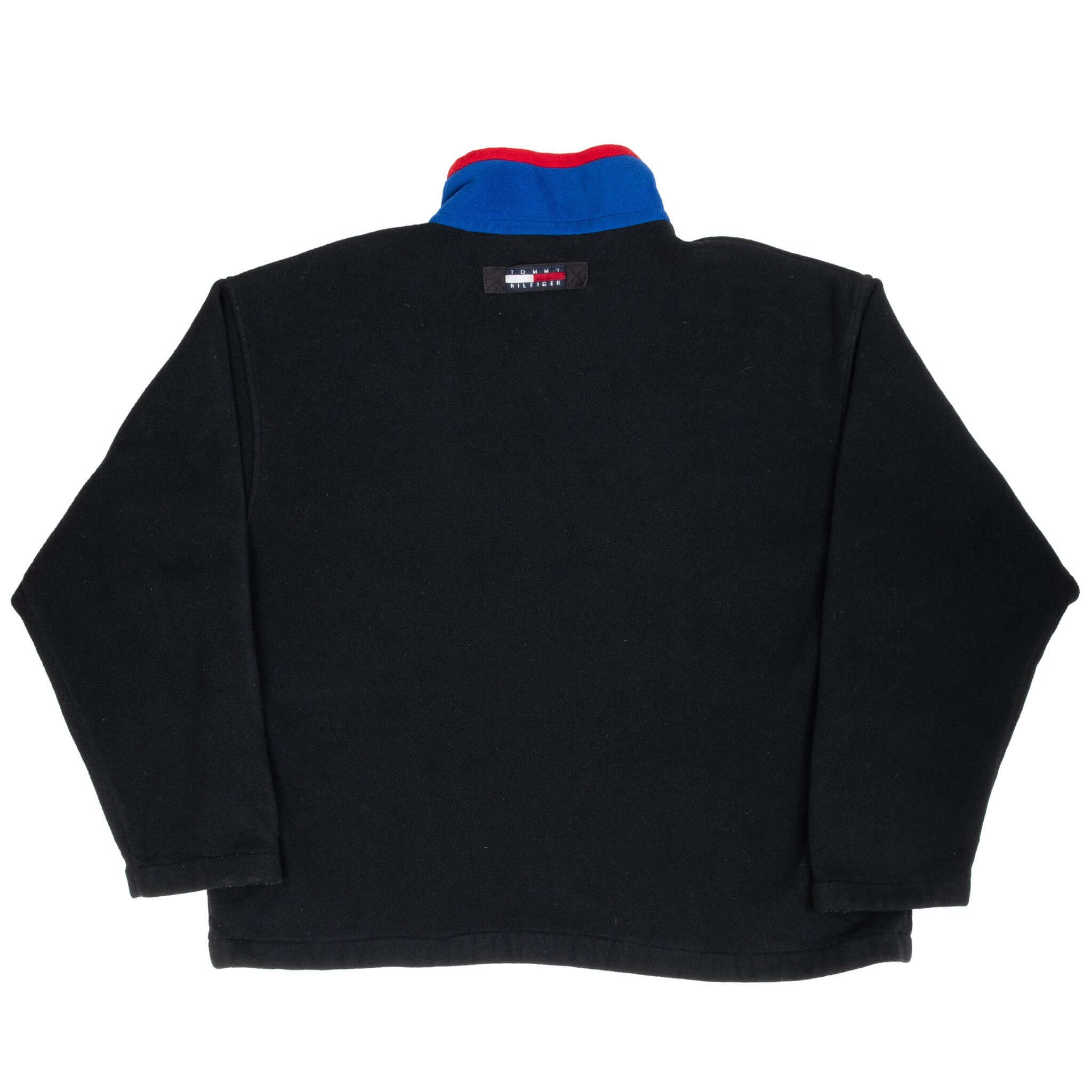 VINTAGE TOMMY HILFIGER BLACK QUARTER ZIP FLEECE JACKET 1990S XL Vintage rare usa