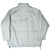 Back of light grey Nike reversible windbreaker with large green outlined Swoosh